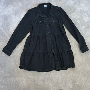 Black corduroy long sleeve dress with pockets size large